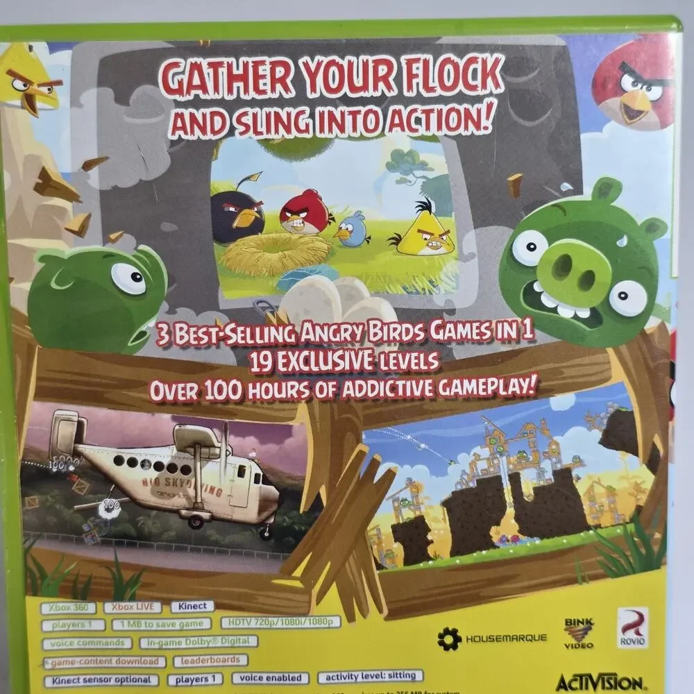 Angry Birds Trilogy Xbox 360 Complete CIB Kinect Compatible Activision 2012
